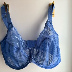 Elomi Charley Blue Lace side support Bra with Underwire Support 36H